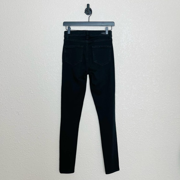Anthropologie Paige Amberly High Rise Skinny Jeans size 25 Black Embroidered - Picture 6 of 12